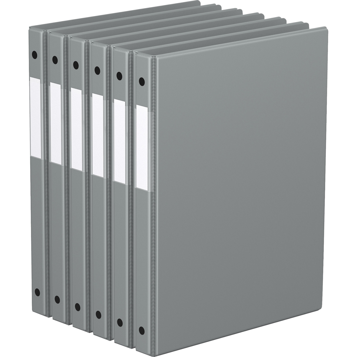 Premium Economy, Round Ring, Binder, 6 Pack (Grey, 5/8')