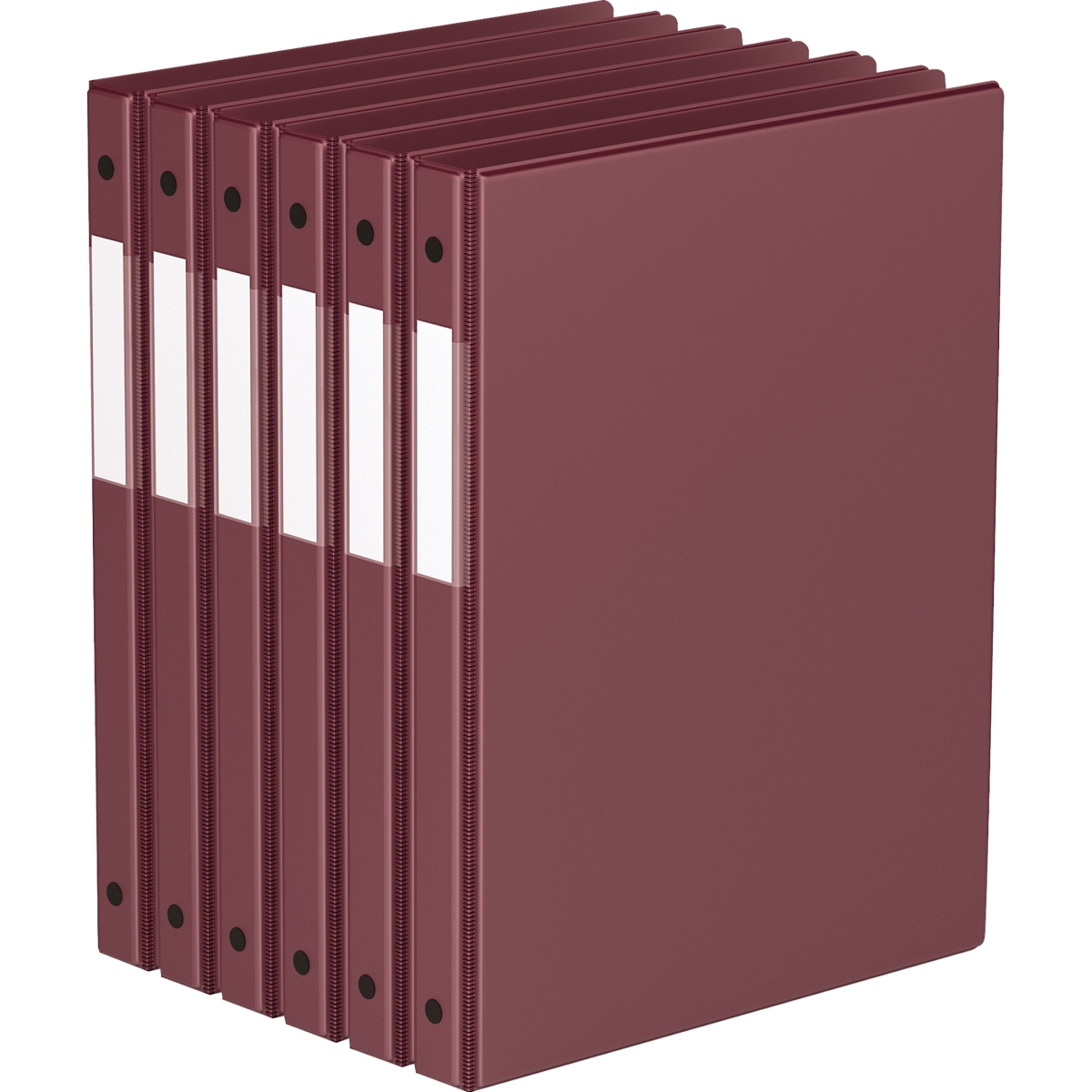 Premium Economy, Round Ring, Binder, 6 Pack (Burgundy, 5/8')