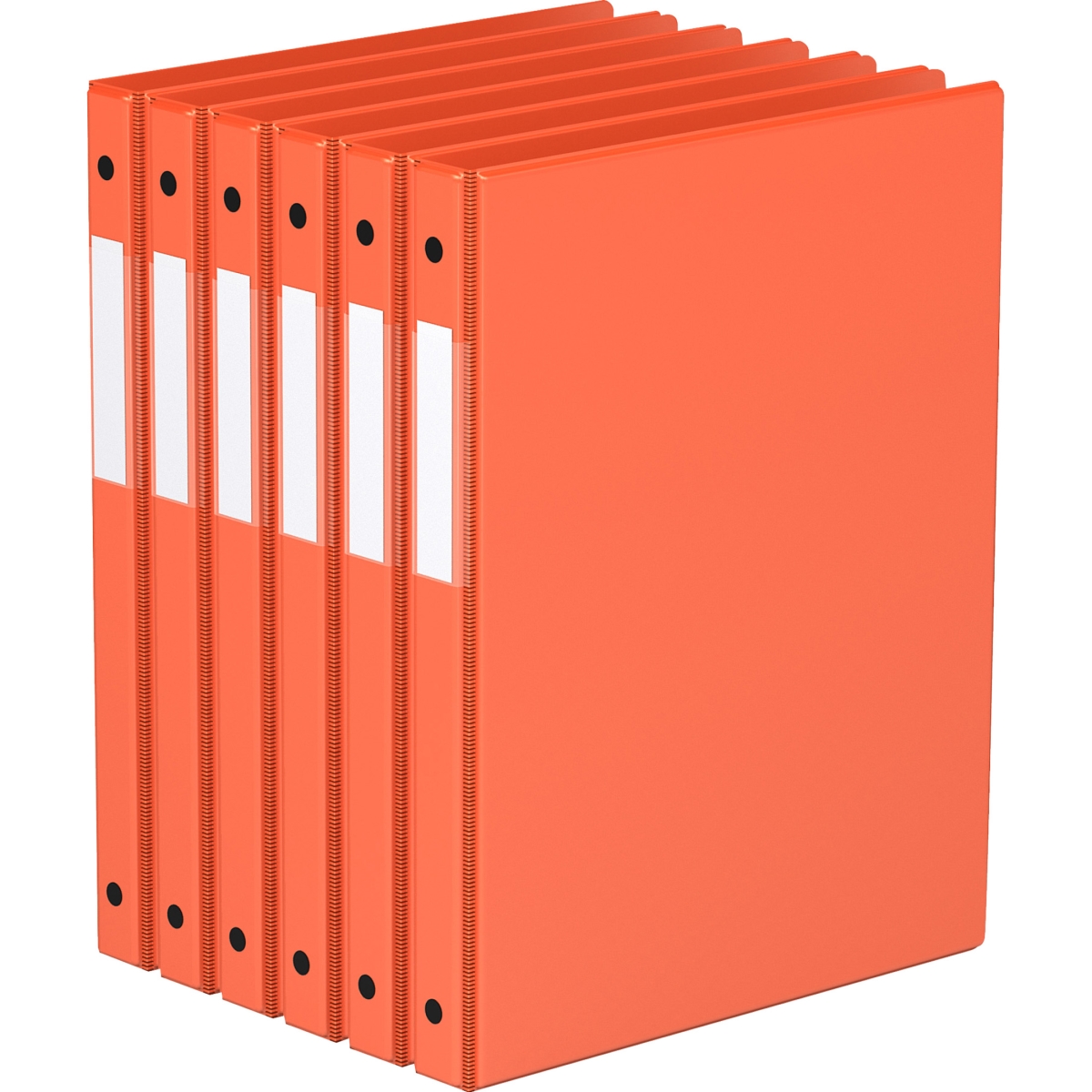 Premium Economy, Round Ring, Binder, 6 Pack (Orange, 5/8')