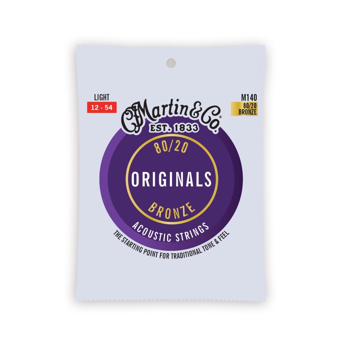 41Y20M140-U 12-54 Gauge M140 Original 80-20 Bronze Acoustic Light Guitars Strings -  MARTIN STRINGS