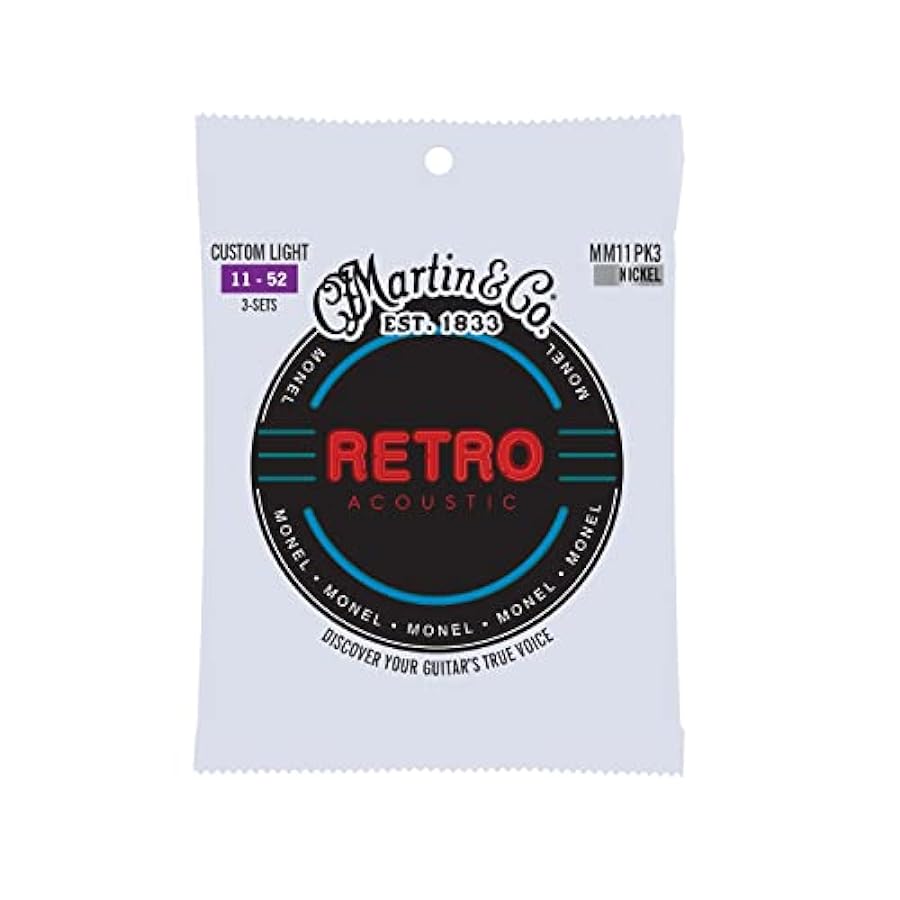 41Y23MM11PK3-U Retro Acoustic Custom Light Guitar Strings - Pack of 3 -  MARTIN STRINGS