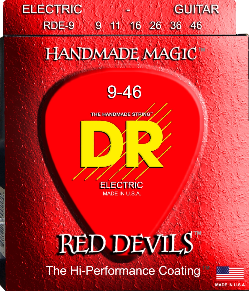 Picture of DR Handmade Strings RDE-9-46-U 9-46 Gauge Red Devils Nickel Plated Steel Electric Guitar