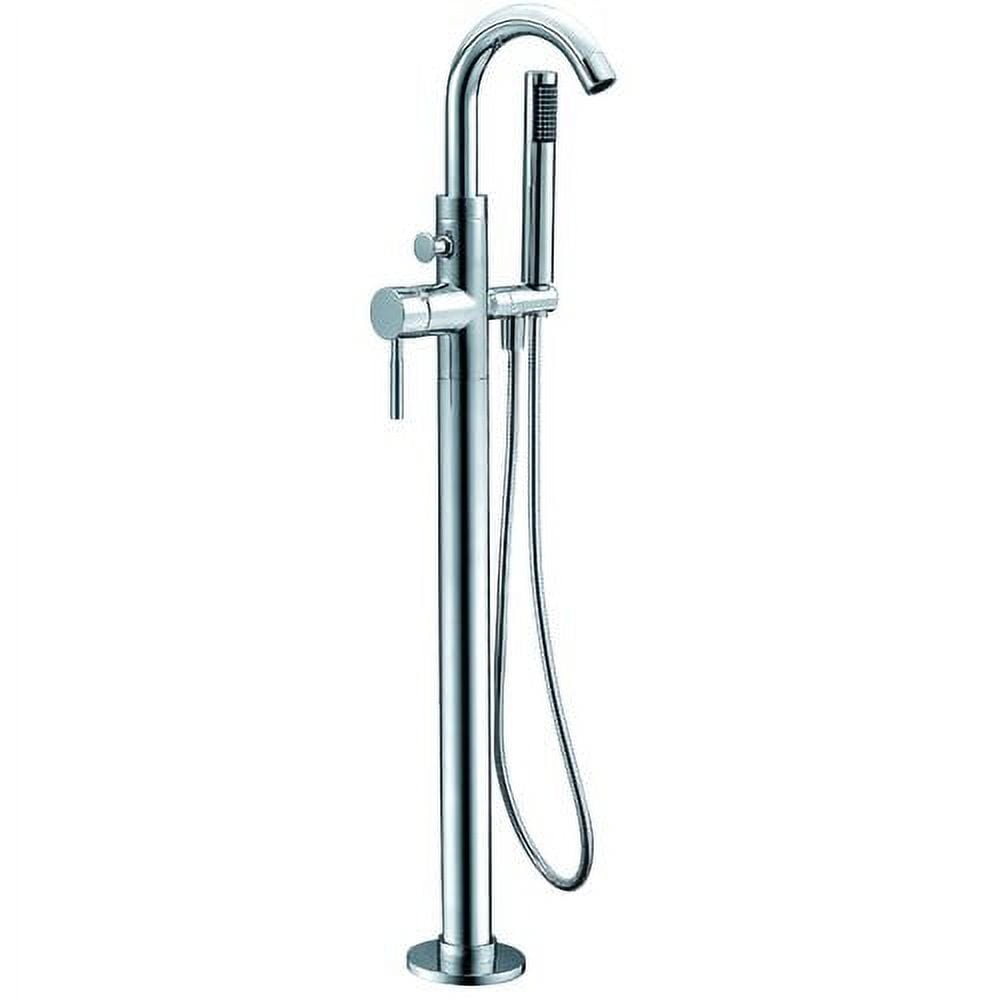Picture of Dawn D37 2534C Dawn Floor Mount Freestanding Bathtub Filler Faucet With Hand Held Shower&#44; Lever Handle&#44; Chrome