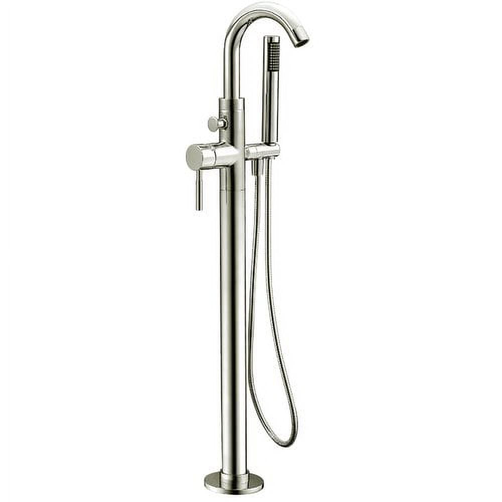 Picture of Dawn D37 2534BN Dawn Floor Mount Freestanding Bathtub Filler Faucet With Hand Held Shower&#44; Lever Handle&#44; Brushed Nickel