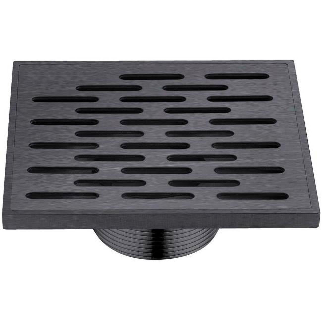 Yangtze River Series - Square Shower Drain 5 in., Dark Brown Finished