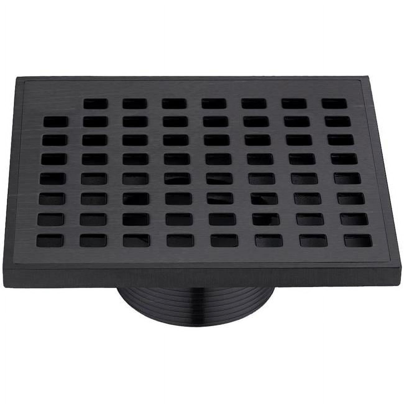 Brisbane River Series - Square Shower Drain 5 in. Dark Brown Finished, Drain Grate