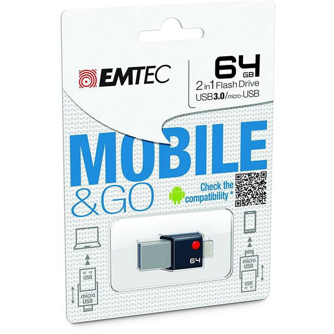 Picture of Emtec ECMMD64GT203 64Gb Flash Drive Usb3.0 T203 Otg
