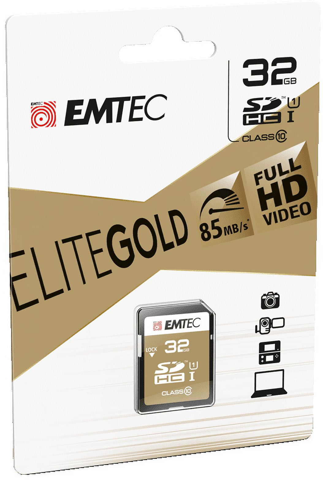 Picture of Emtec ECMSD32GHC10GP 32 GB Class 10 Gold Plus SDHC Memory Card