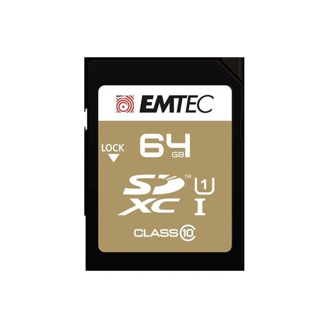Picture of Emtec ECMSD64GXC10GP 64 GB Class 10 Gold Plus SDXC Memory Card