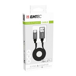 Picture of Emtec ECCHAT700TC T700 USB-A to Type-C Cable, Black