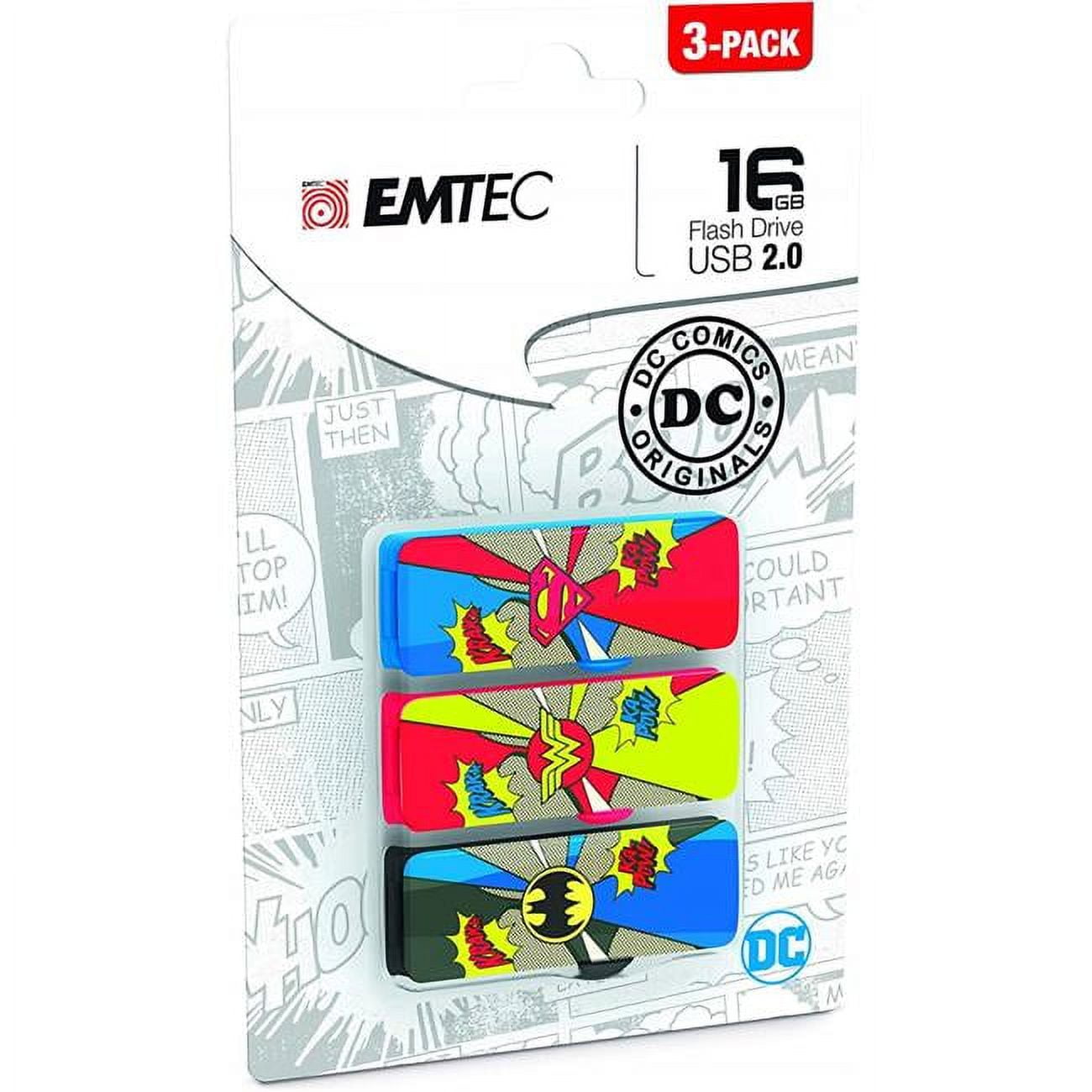 Picture of Emtec ECMMD16GM700SHP3 16 GB M700 Super Hero Flash Drive, Pack of 3