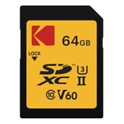 Picture of Kodak EKMSD64GUHS2V1K 64 GB UHS-II U3 V60 CL10 SD Memory Card