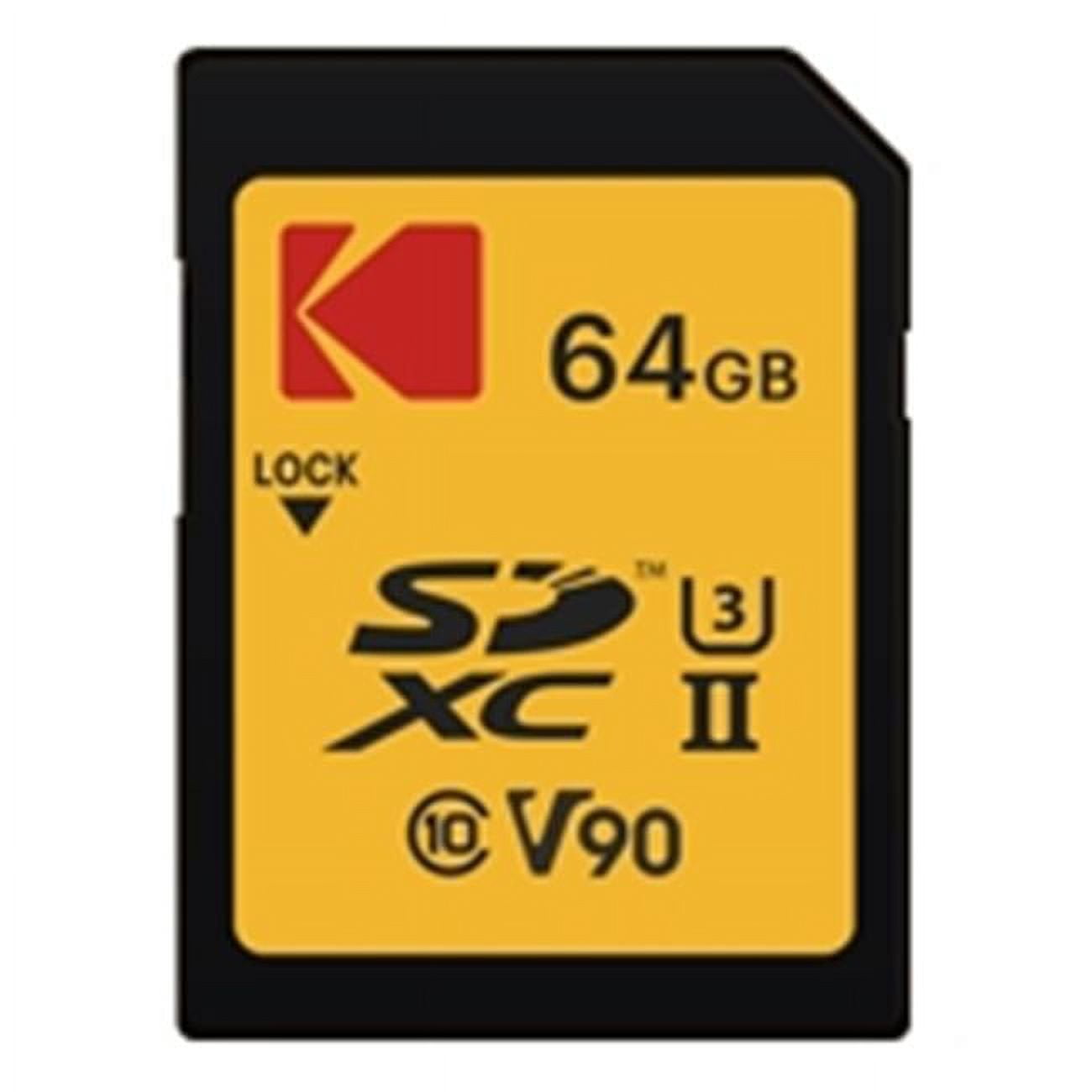 Picture of Kodak EKMSD64GUHS2V2K 64 GB UHS-II U3 V90 CL10 SD Memory Card