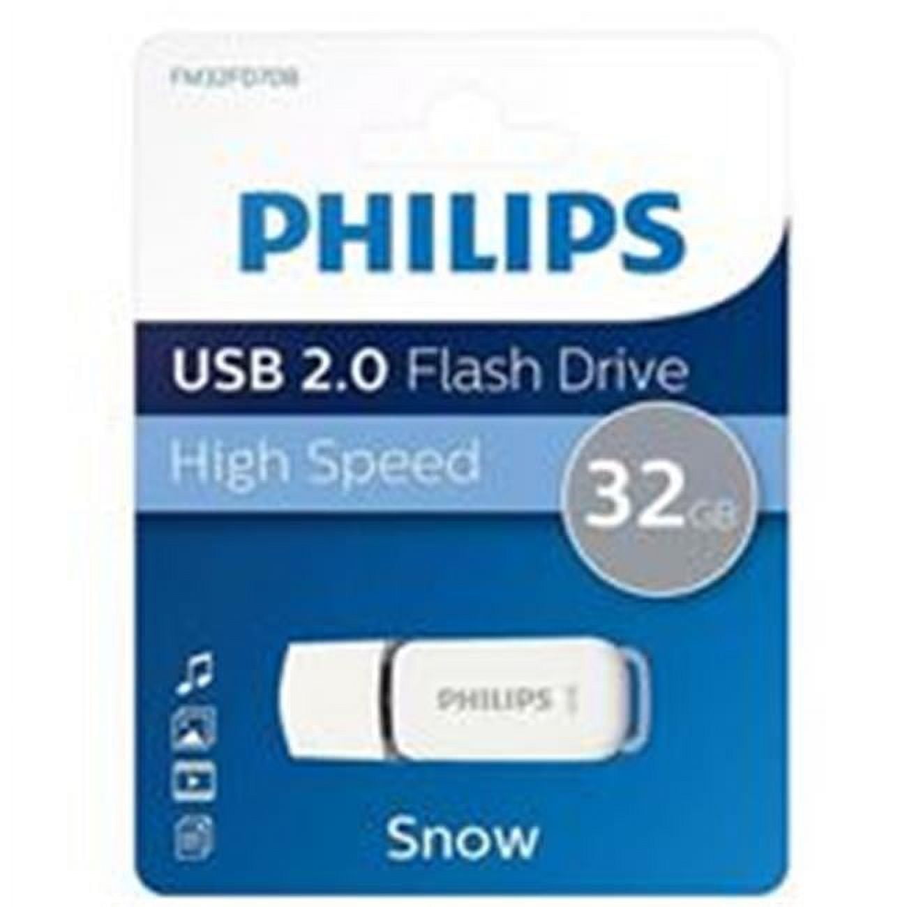 Picture of Philips PHMMD32GSNOWU2 USB2.0 Snow 32GB Flash Drive&#44; White & Grey
