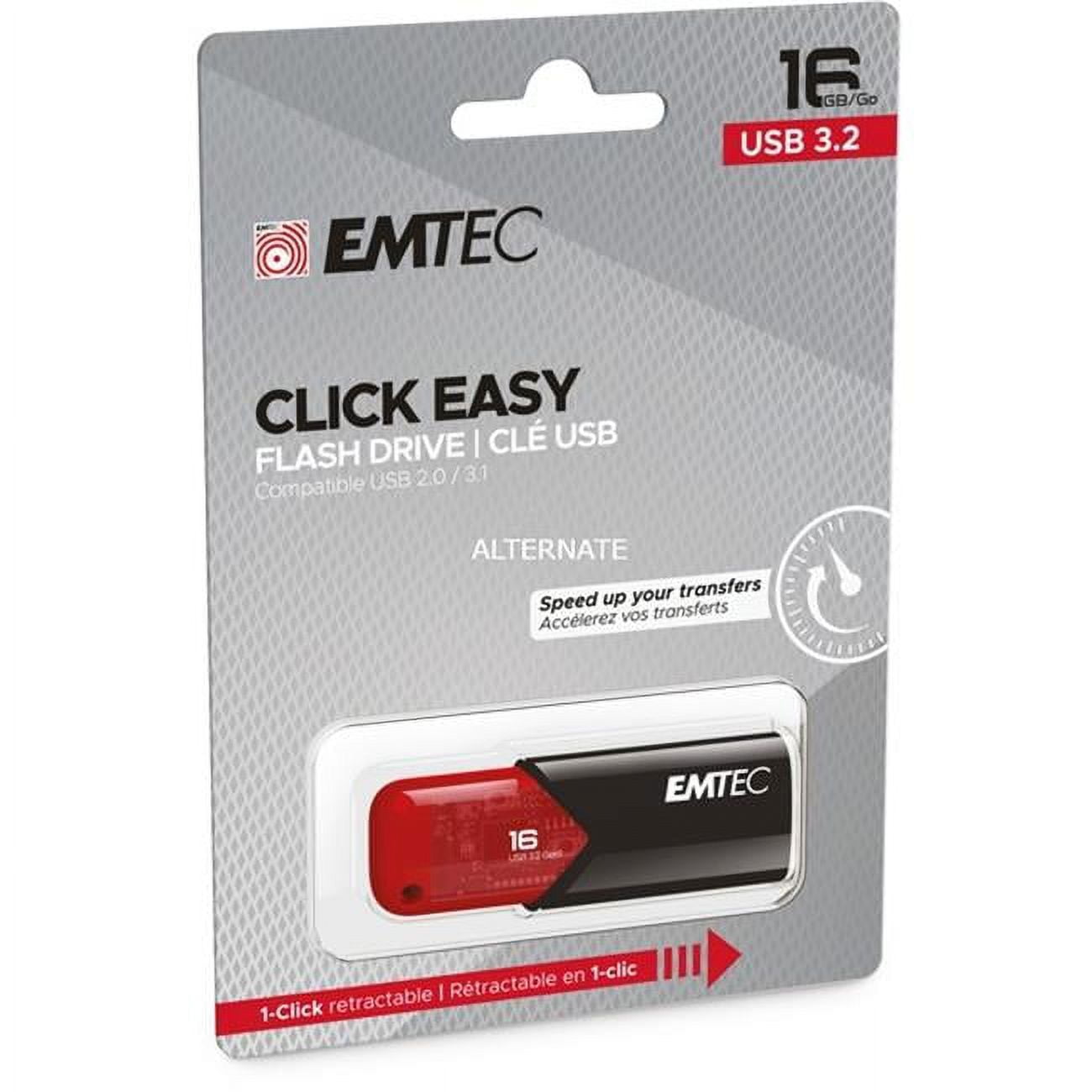 Picture of Emtec ECMMD16GB113 3.1 B113 Click Easy 16GB USB&#44; Red & Black