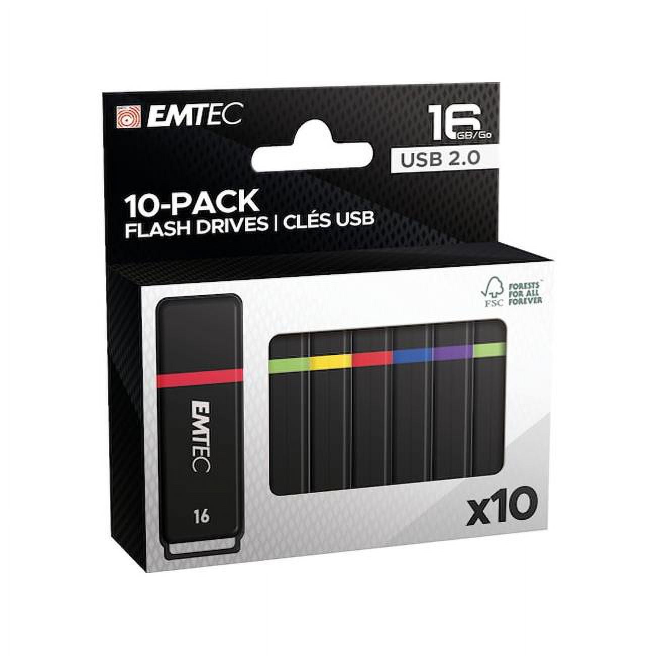 Picture of Emtec ECMMD16GK102P10 USB 2.0 16GB K100 Flash Drive Box - Pack 10