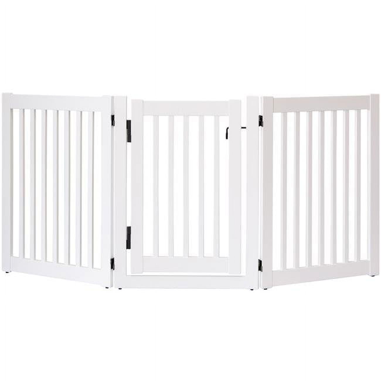 Picture of Dynamic Accents DA301 32 in. Highlander Series Solid Wood Pet Gate&#44; White - 3 Panel Walk Through