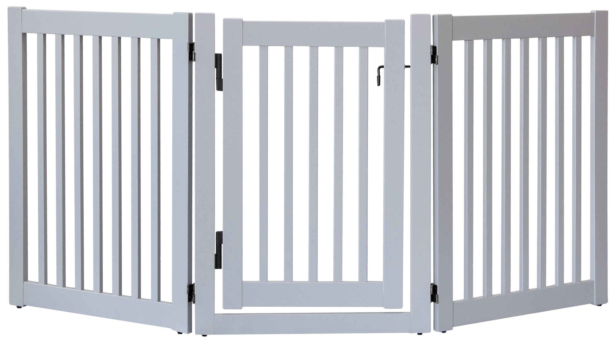 Picture of Dynamic Accents DA302 32 in. Highlander Series Solid Wood Pet Gate&#44; Pumice Grey - 3 Panel Walk Through