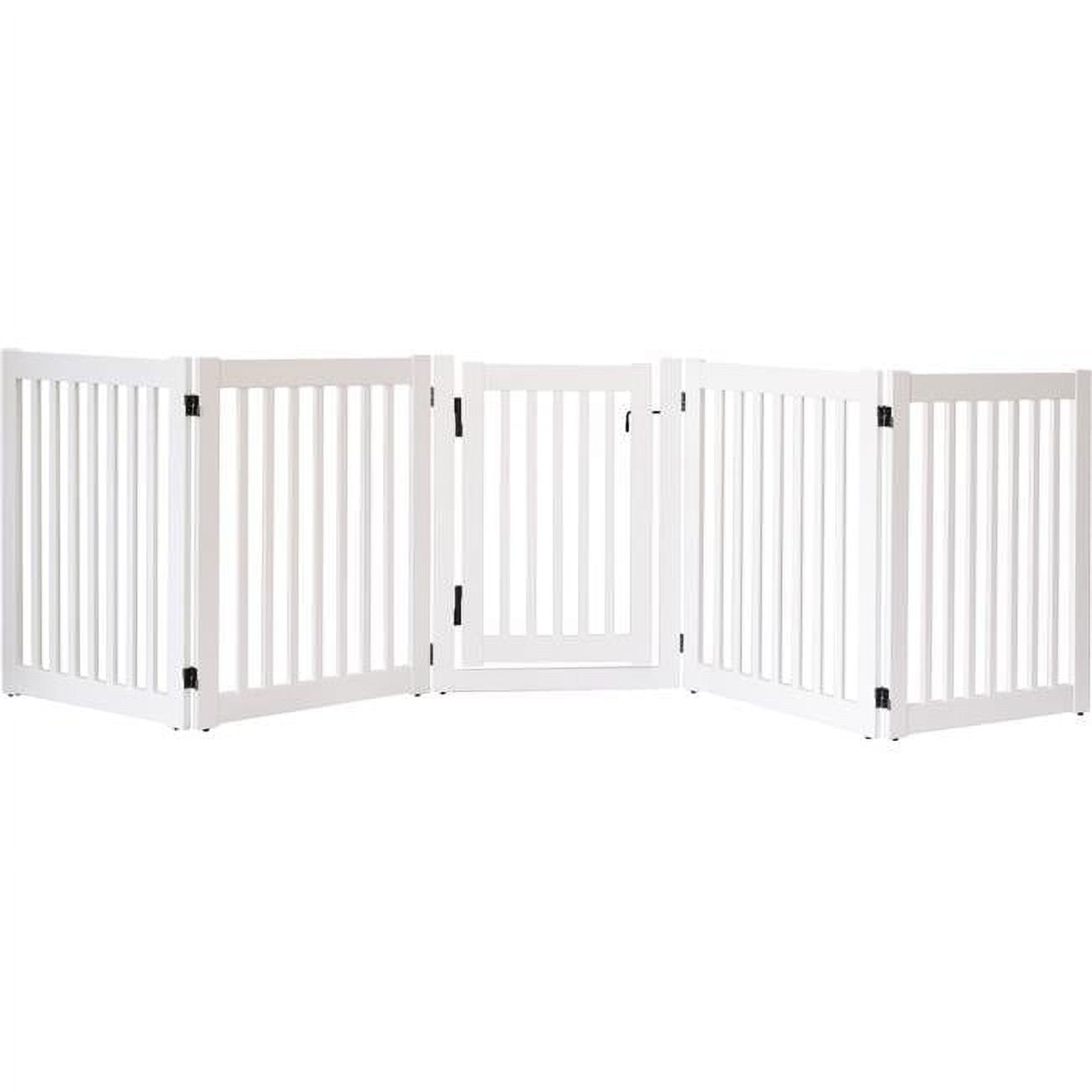 Picture of Dynamic Accents DA501 32 in. Highlander Series Solid Wood Pet Gate&#44; White - 5 Panel Walk Through