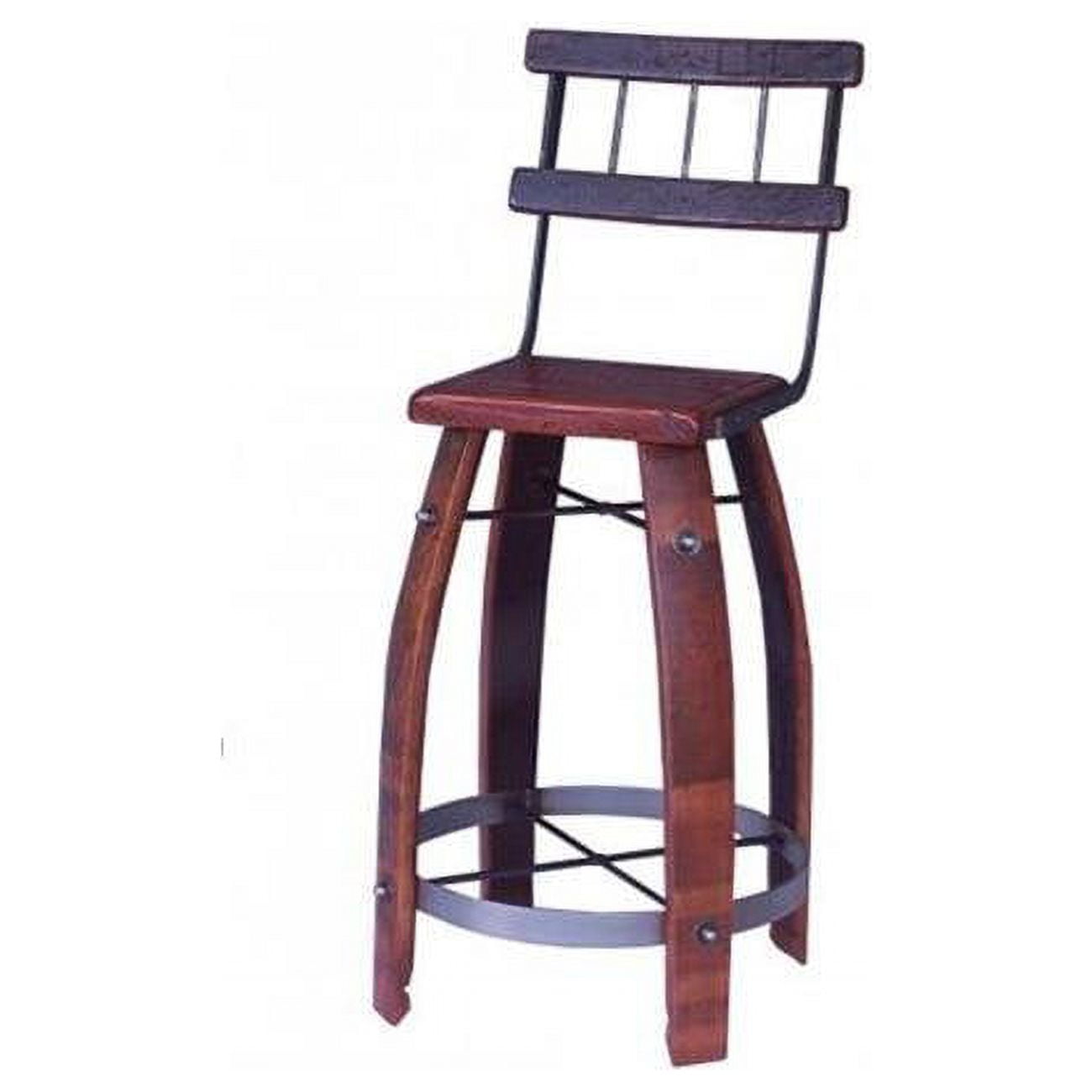 Picture of 2 Day Designs 169W24 24 in. Wood Stave Stool with Back