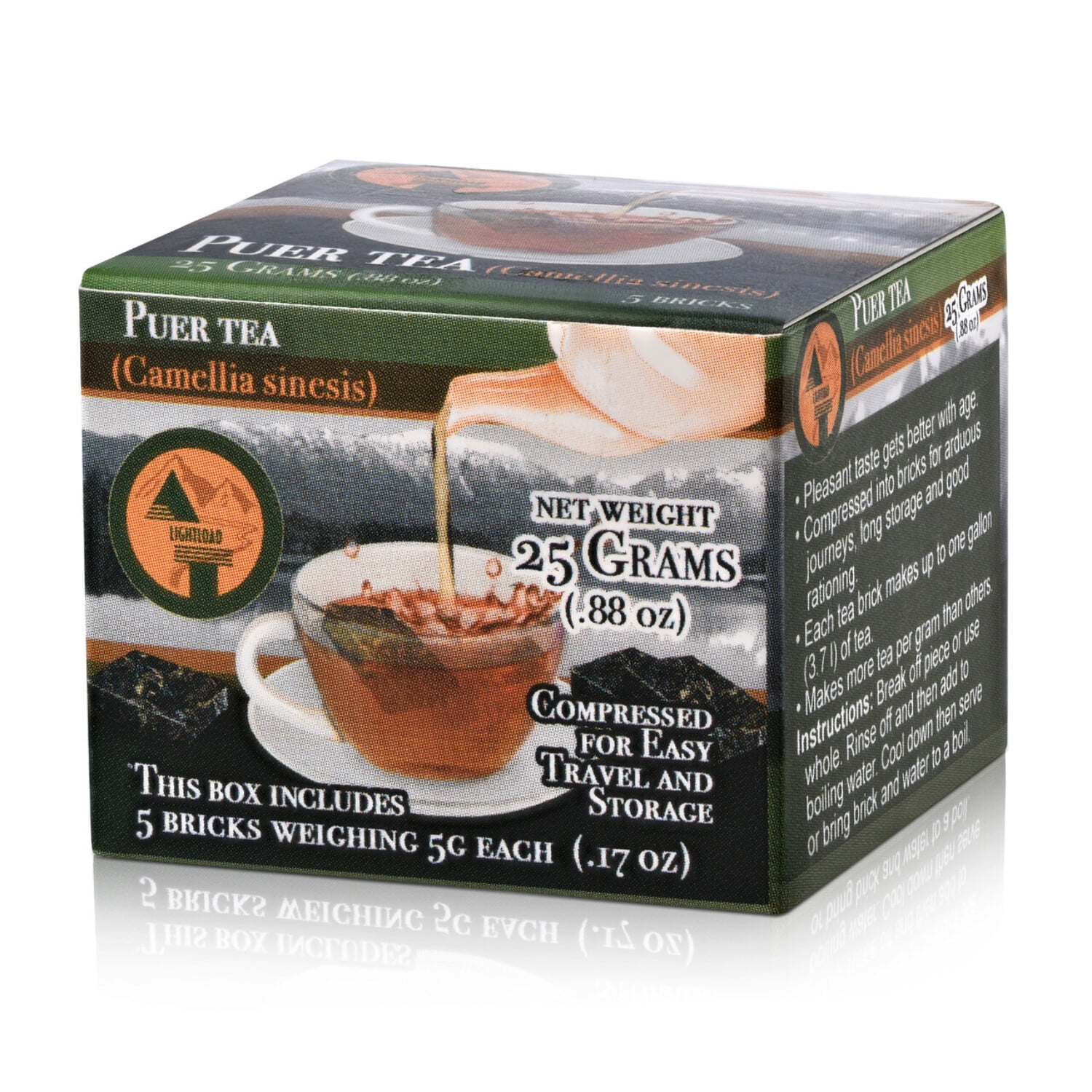 Picture of Lightload Tea Samplerbox 0.17 oz Real Leaf Ripe Post Fermented Puer Tea with 5 Compressed, 5 g Bricks & Sampler Box