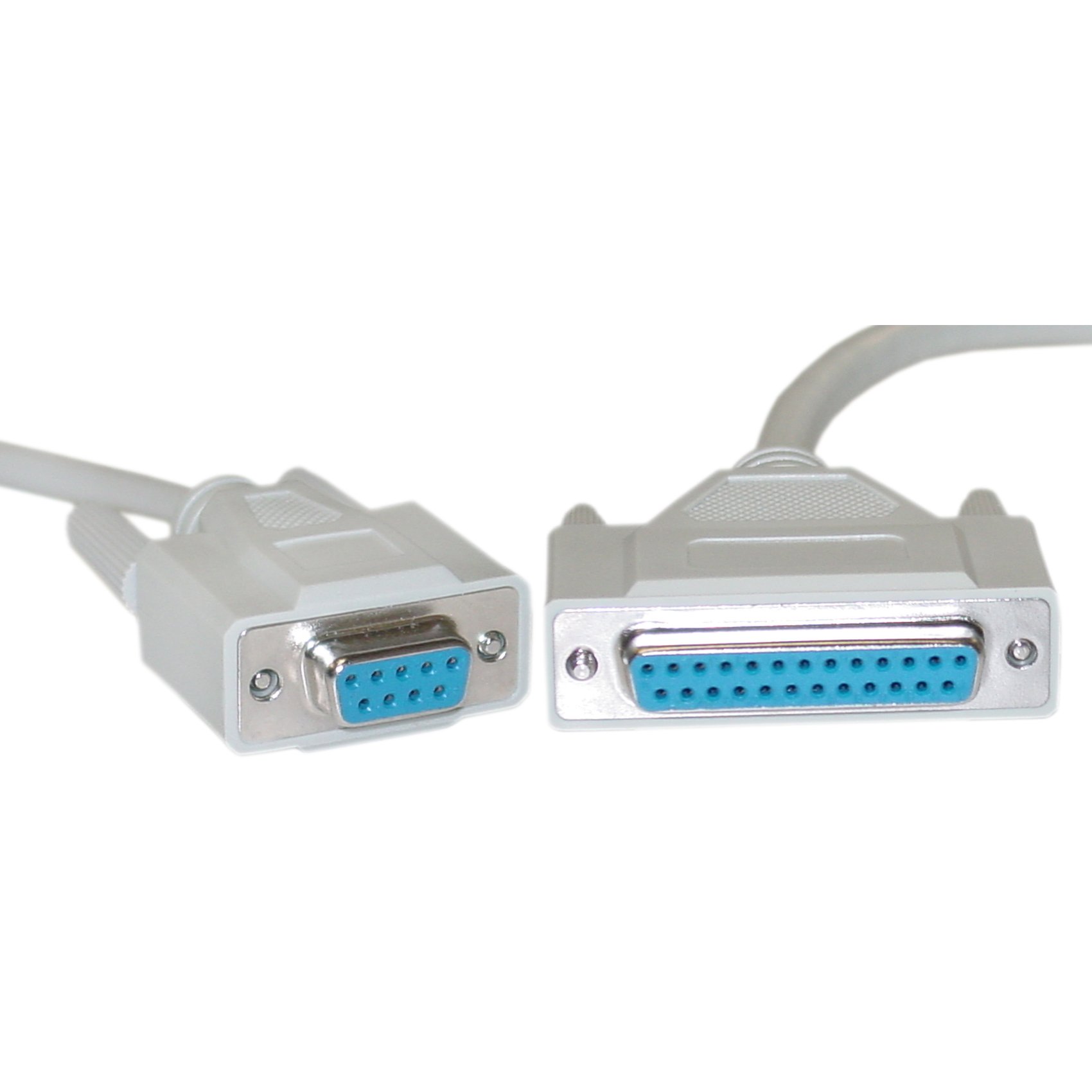 CableWholesale Null Modem Cable DB9 Female to DB25 Female UL rated 8 Conductor 10 foot - Beige - 10ft