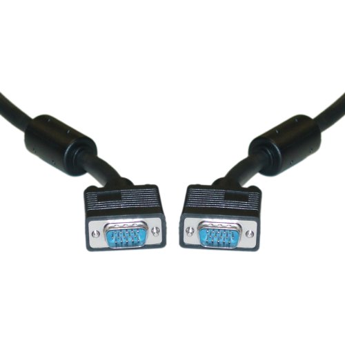 SVGA Cable with Ferrites Black HD15 Male Coaxial Construction Double Shielded 6 foot