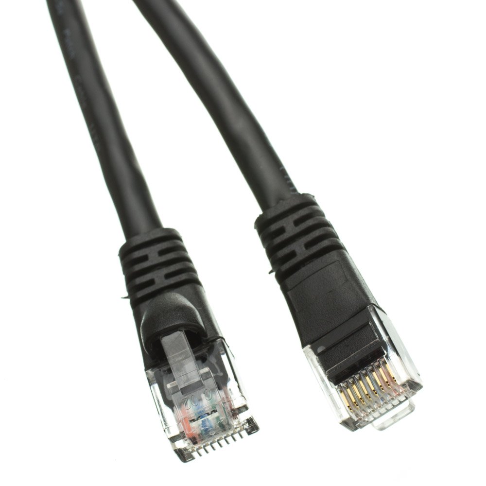 CableWholesale 10X6-02250 Cat5e Black Ethernet Patch Cable Snagless Molded Boot 50 foot