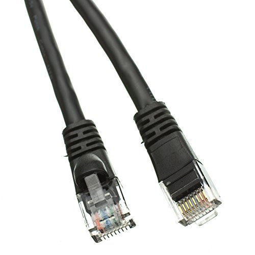 CableWholesale 10X6-022HD Cat5e Black Ethernet Patch Cable  Snagless Molded Boot  100 foot