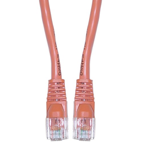 CableWholesale 10X6-33314 Cat5e Orange Ethernet Crossover Cable- Snagless Molded Boot- 14 foot