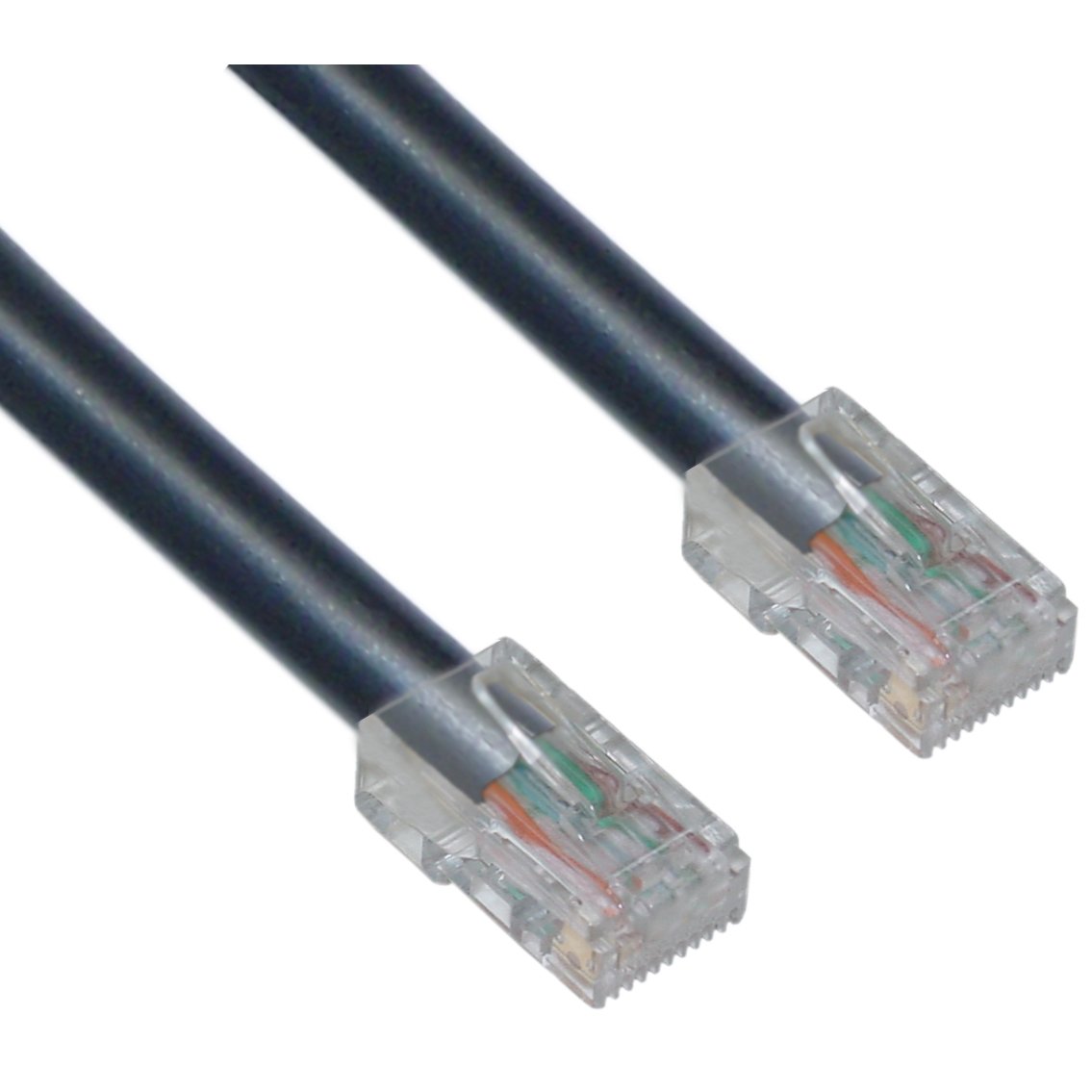 CableWholesale 10X6-12214 Cat5e Black Ethernet Patch Cable  Bootless  14 foot