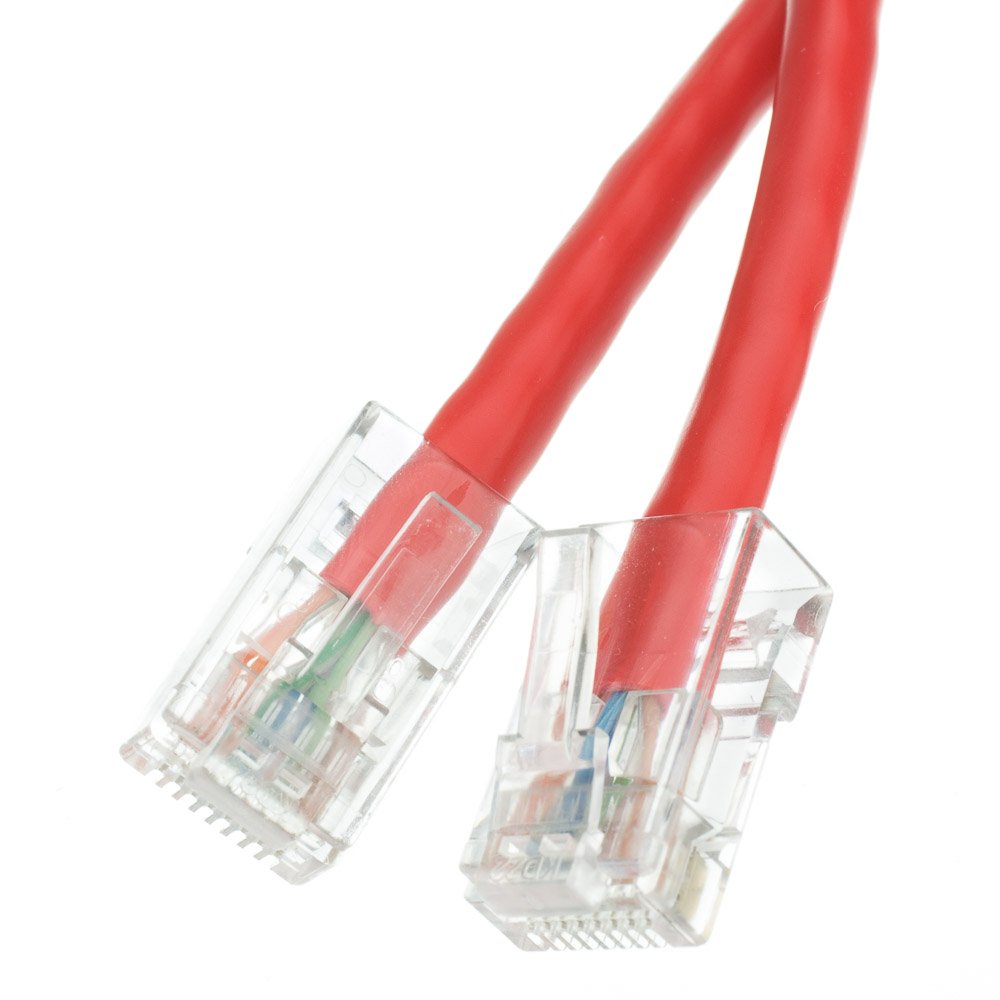 CableWholesale 10X6-17114 Cat5e Red Ethernet Patch Cable Bootless 14 foot