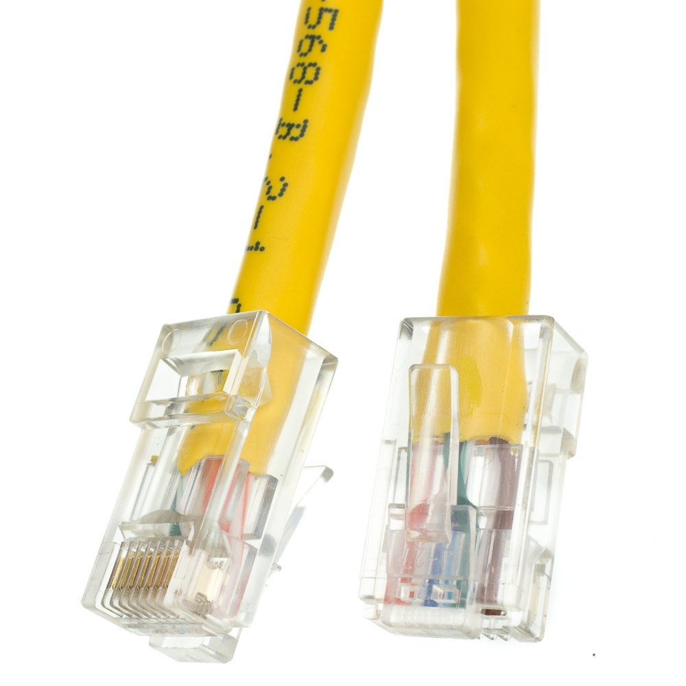 CableWholesale 10X6-18150 Cat5e Yellow Ethernet Patch Cable  Bootless  50 foot