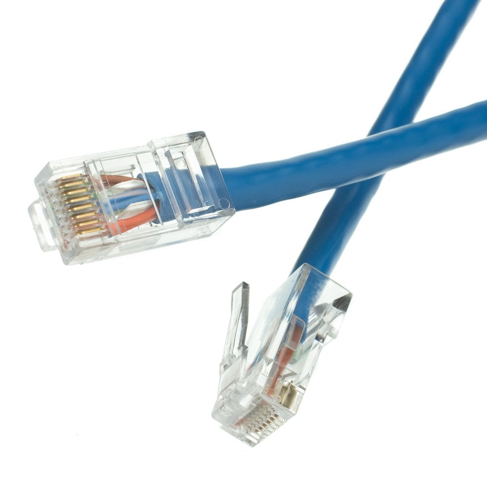 CableWholesale 10X8-16107 Cat6 Blue Ethernet Patch Cable Bootless 7 foot