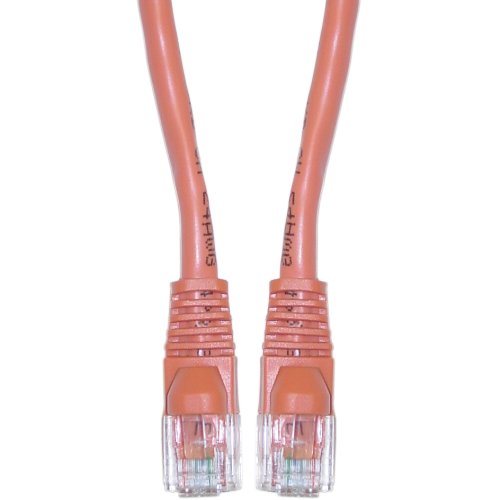 CableWholesale 10X8-33325 Cat6 Orange Ethernet Crossover Cable Snagless Molded Boot 25 foot