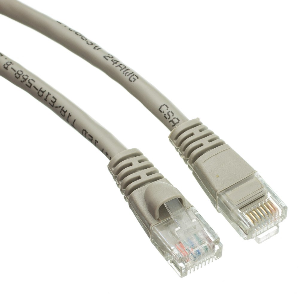 CableWholesale 13X6-02115 Cat6a Gray Ethernet Patch Cable Snagless Molded Boot 500 MHz 15 foot
