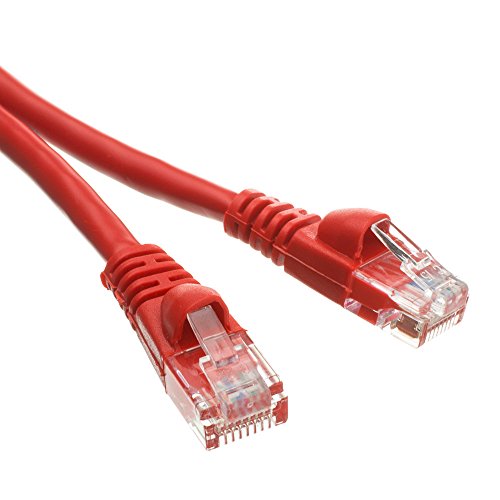 Cat6a Red Copper Ethernet Patch Cable, 10 Gigabit, Snagless/Molded Boot, POE Compliant, 500 MHz,