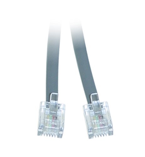 Telephone Cord (Data), RJ11, 6P, 4C, Silver Satin, Straight, 25 foot