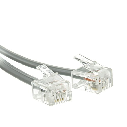 Telephone Cord (Voice) RJ11 6P 4C Silver Satin Reverse 50 foot