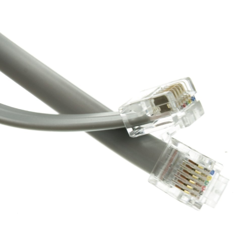Telephone Cord (Data) - Silver Satin - 14 foot