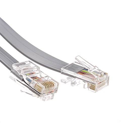 Telephone Cord (Data)  RJ45  Silver Satin  Straight  25 foot