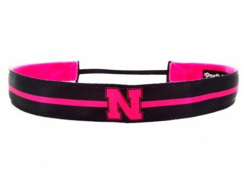 NCAA Nebraska Hot Pink and Black Headband - Pack of 2