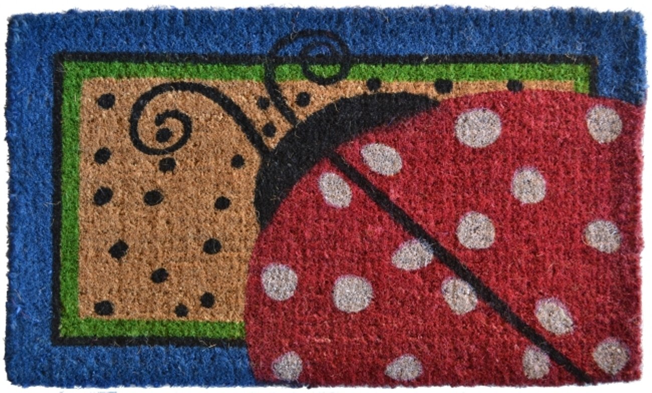 Picture of Imports Decor 330BCM Ladybug Dots Doormat