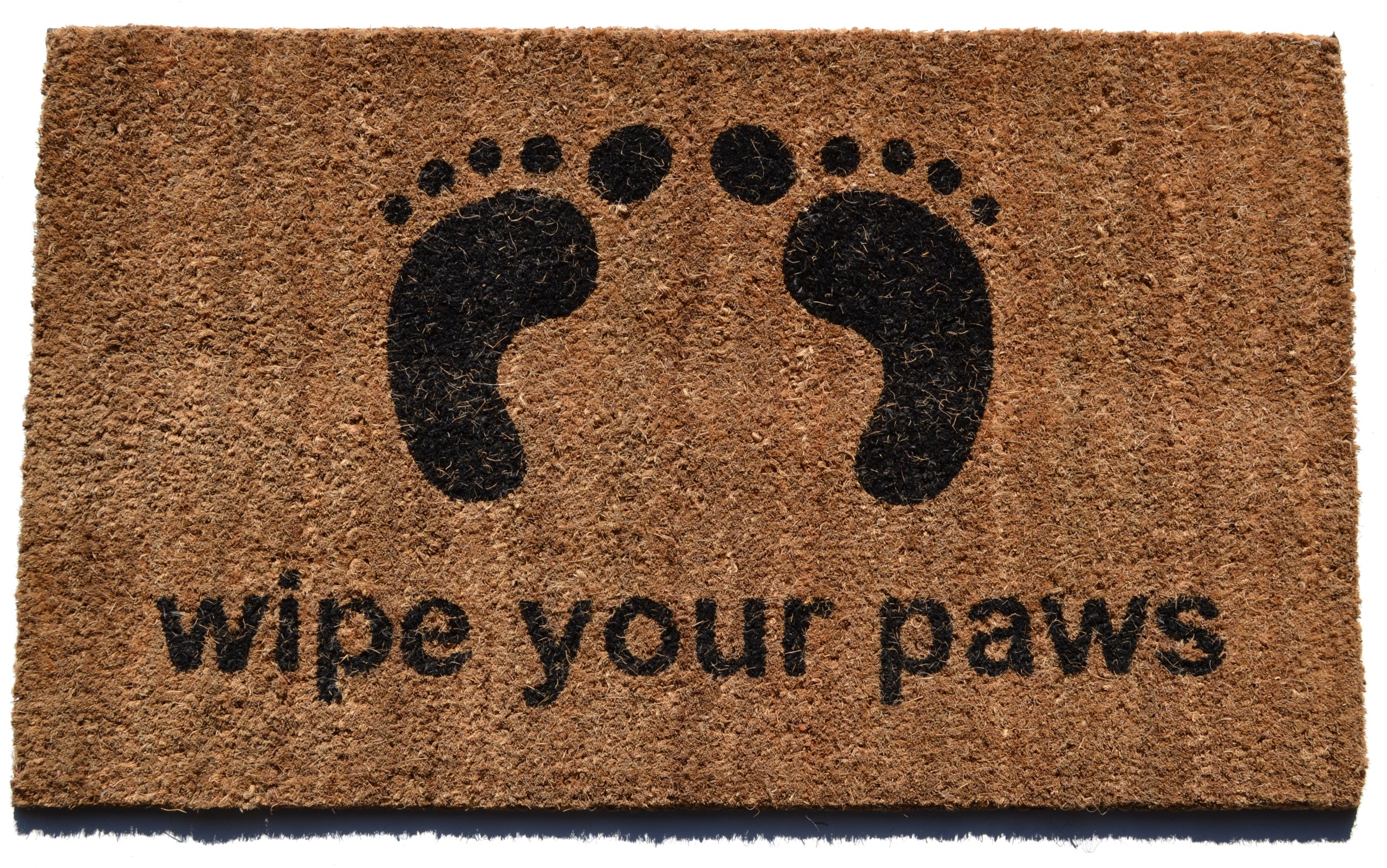 Vinyl backed coir doormats are printed with water based colors, which provide color fastness and