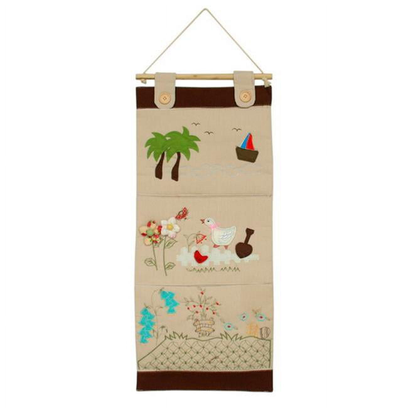 Duck andFlowers Ivory/Wall Hanging/Wall Pocket/Hanging Baskets/Wall Organizers