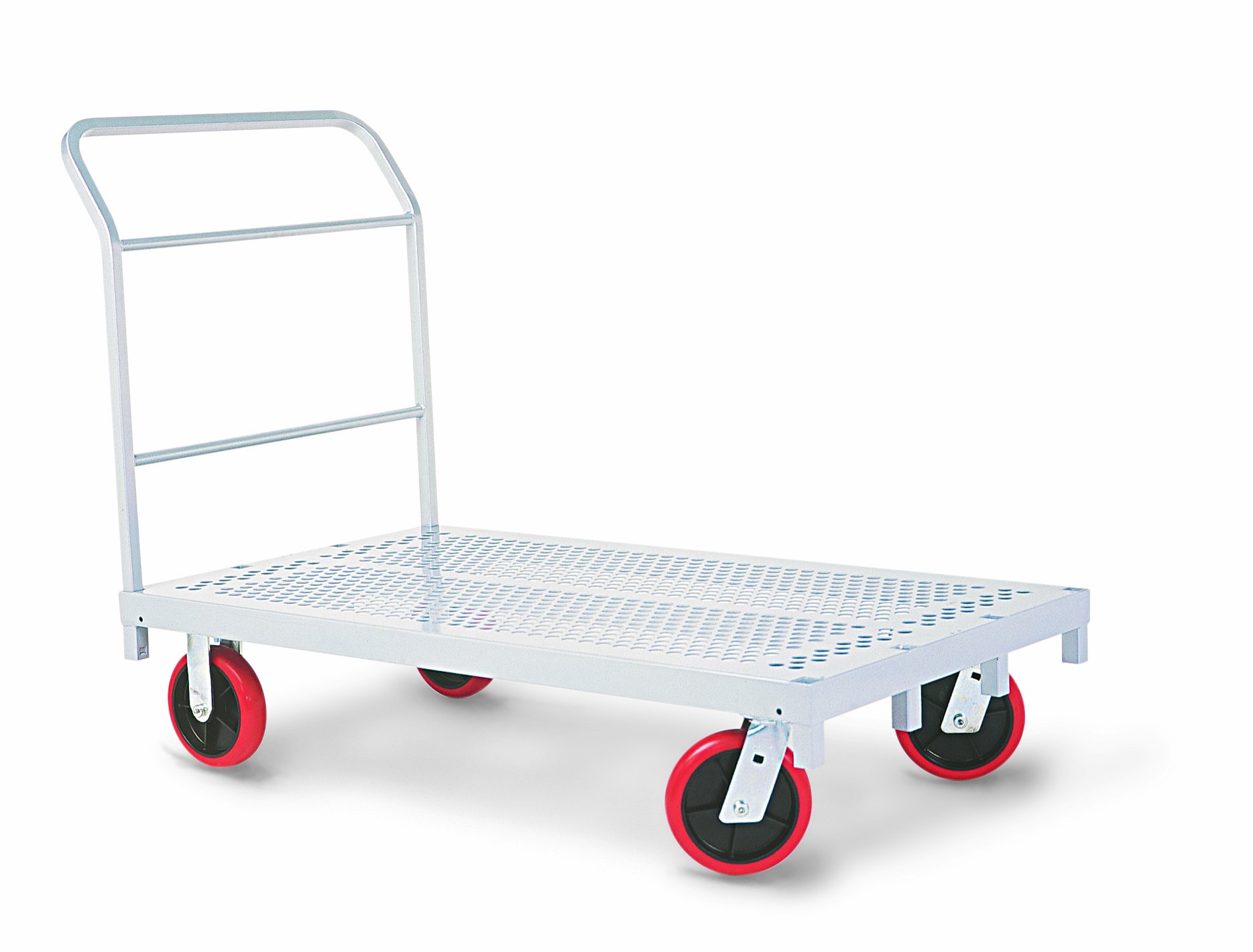 3958 Heavy Duty Platform Truck - 8'' Quiet Poly Casters  All Swivel  1 Push Handle