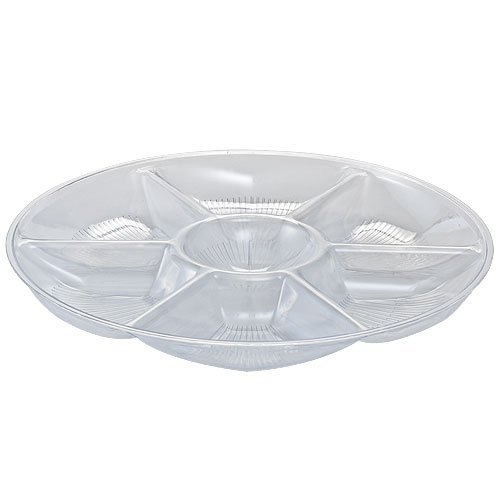 60247 14 in. Clear 7-Compartment Platter - 25 Per Case