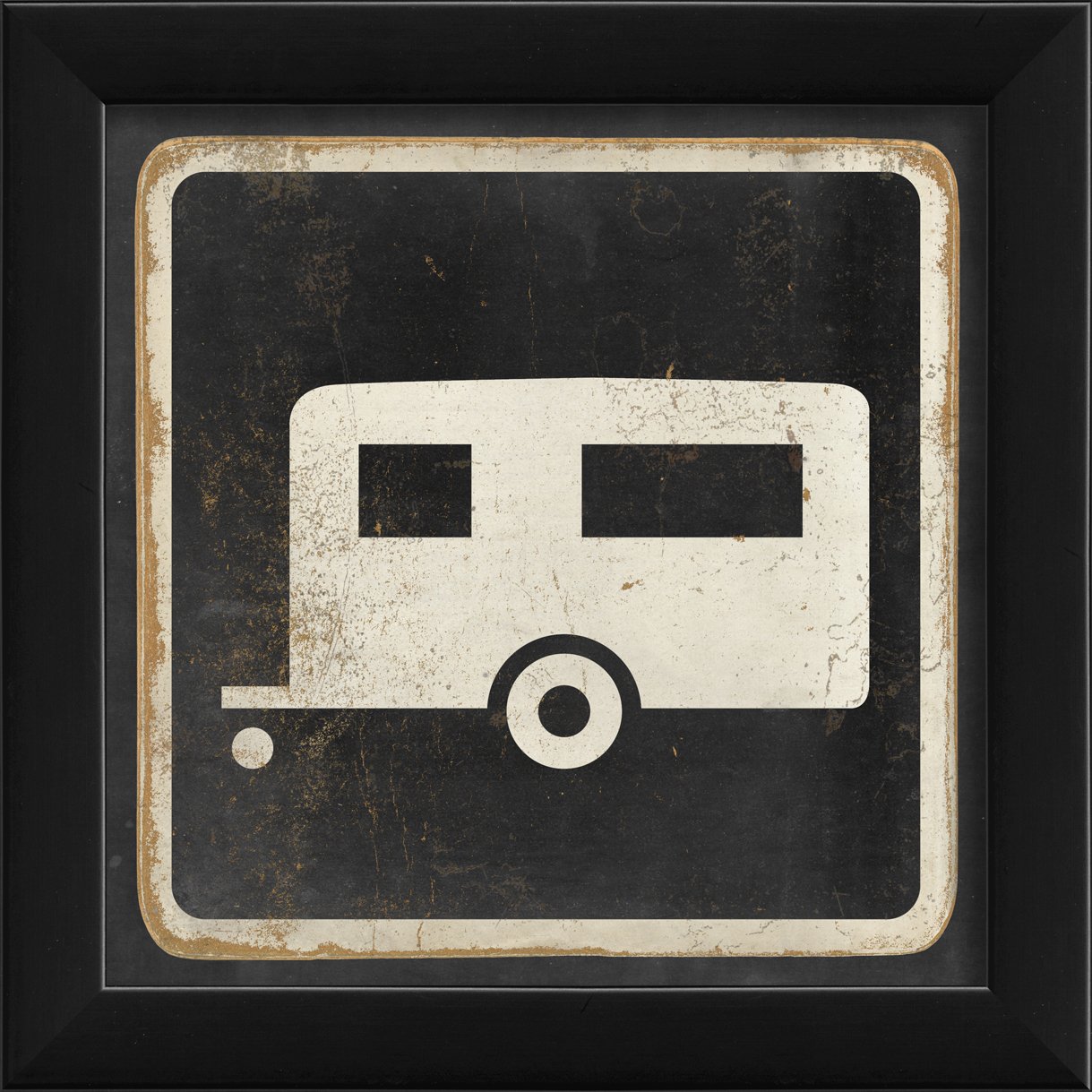 Artwork Factory 17945 EB Camper Sign Black Framed Print