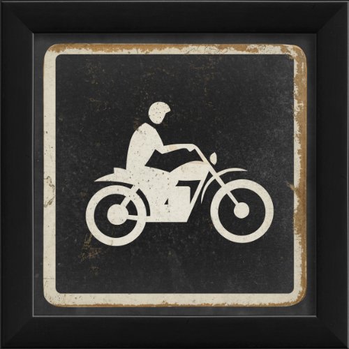 Artwork Factory 17947 EB Dirt Biking Sign Black Framed Print