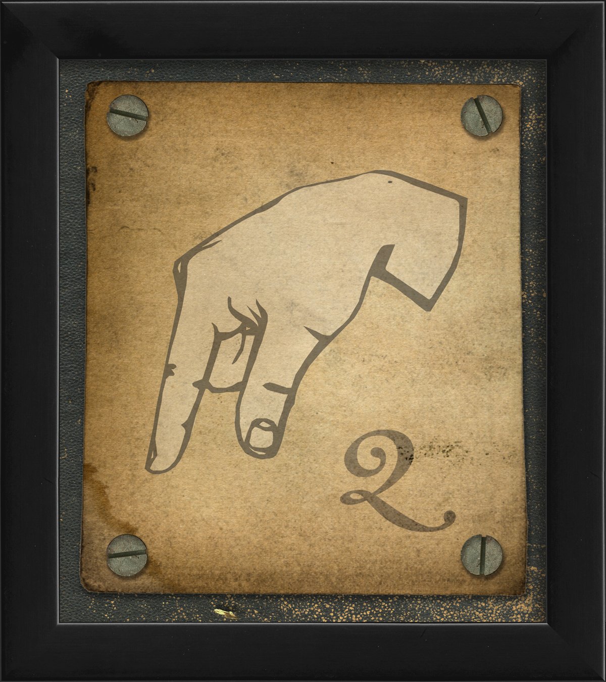 Artwork Factory  Sign Language Q Framed Print